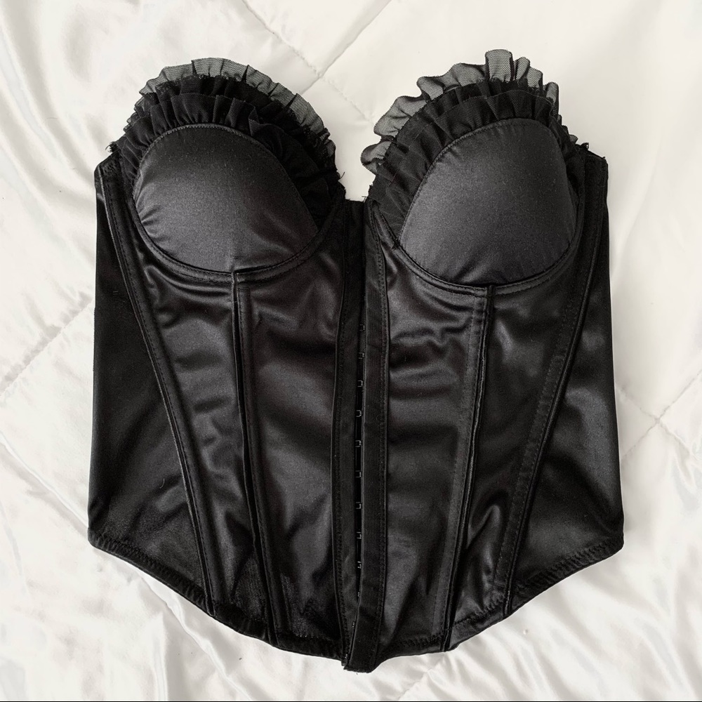 Black Padded Corset Front-Clasp
